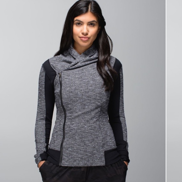 lululemon athletica Jackets & Blazers - Lululemon Bhakti Yoga Jacket in Coco Pique Black / Black, size 6